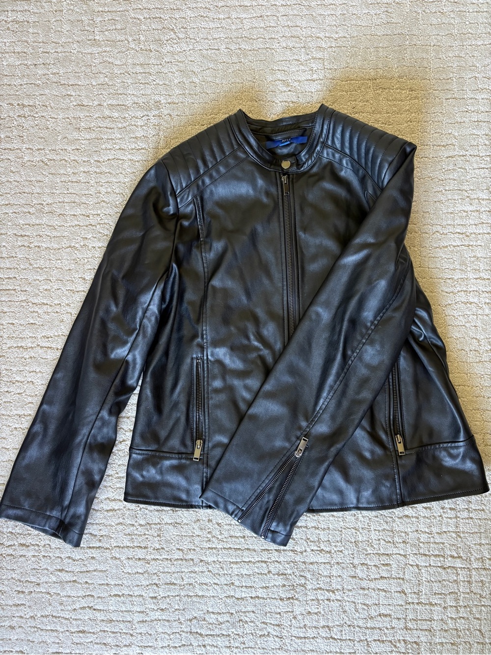 Apt. 9 Black Faux Leather Moto Jacket